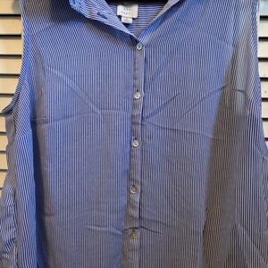 a new day Blue Striped Blouse
